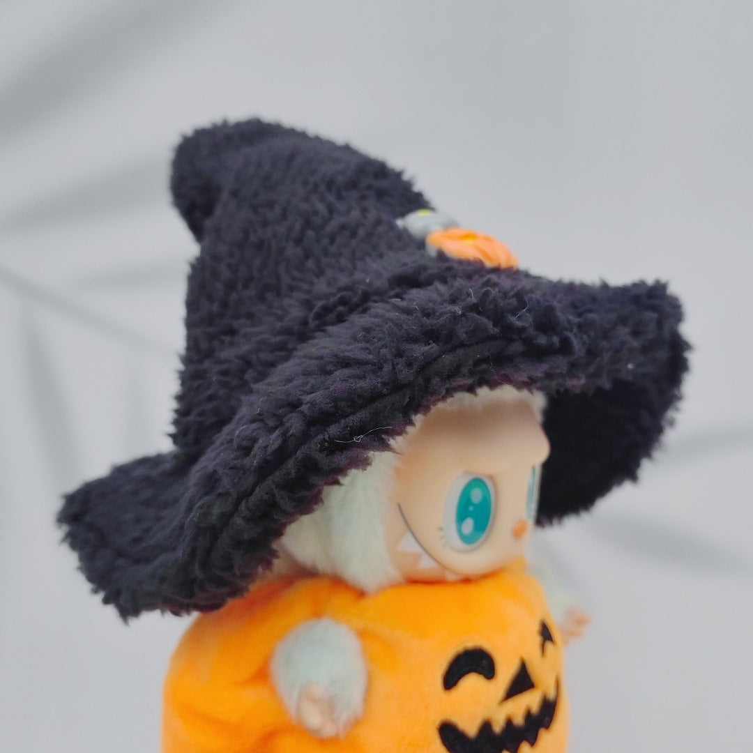 17cm Labubu Halloween Pumpkin & Christmas Devil Outfit | Vinyl Replacement Clothes with Horns & Tail for Collectible Dolls