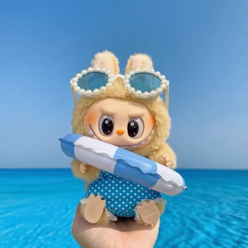 Labubu Gen 1-3 17cm Vinyl Doll Summer Bikini Vacation Set – Celebrate summer with retro-cool cola vibes!