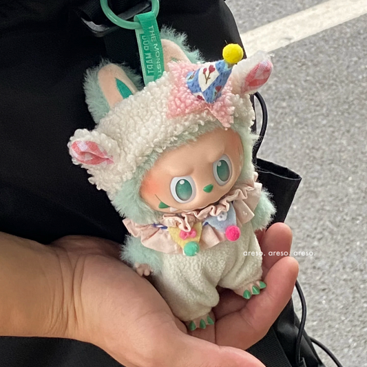 POP MART Labubu Doll Clothes - Birthday Sheep Outfit for Sit-Sit Party Gen 1/2/3 Vinyl Figures 17cm (No Doll Included) | Keychain-Compatible