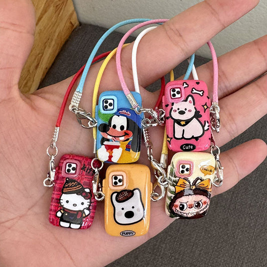 Mini LABUBU Phone Strap - Kawaii LABUBU Pendant for Keychains & Bags - Perfect for POP MART Blind Box Fans & Collectors