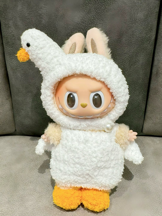 Labubu Swan Costume 17cm Vinyl Doll Clothes Fits Gen1/2/3