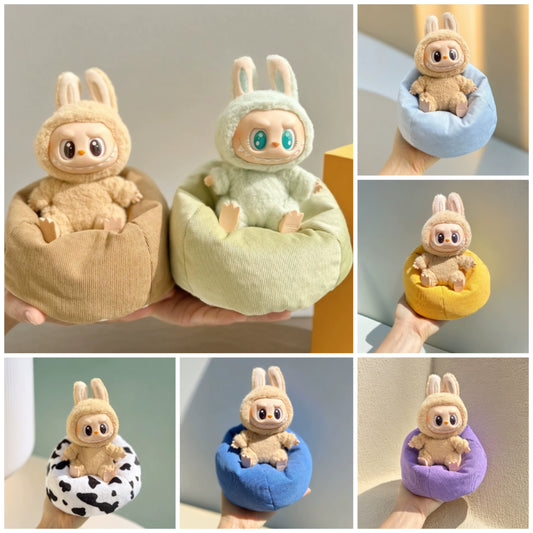 17cm Labubu Doll Sleeping Bed - Lazy Sofa & Beanbag Chair for Car Decor & Home