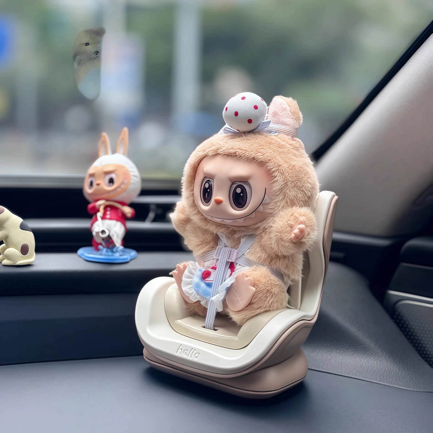 Labubu Sitting Party Car Vent Clip - Series 1/2/3 Air Freshener Decor for Vehicle