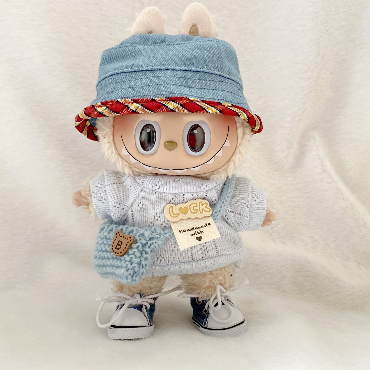 17cm Labubu 1st-3rd Gen Keychain Clothes | Dress, Sweater, Overalls & T-Shirt Collection | Complete Replacement Outfit Set for Plush/Vinyl Dolls