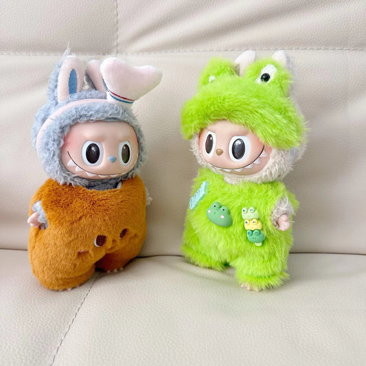 17cm Labubu Keychain Clothes Set | Cute Bear Bread Outfit for Labubu Charms (Clothes Only)