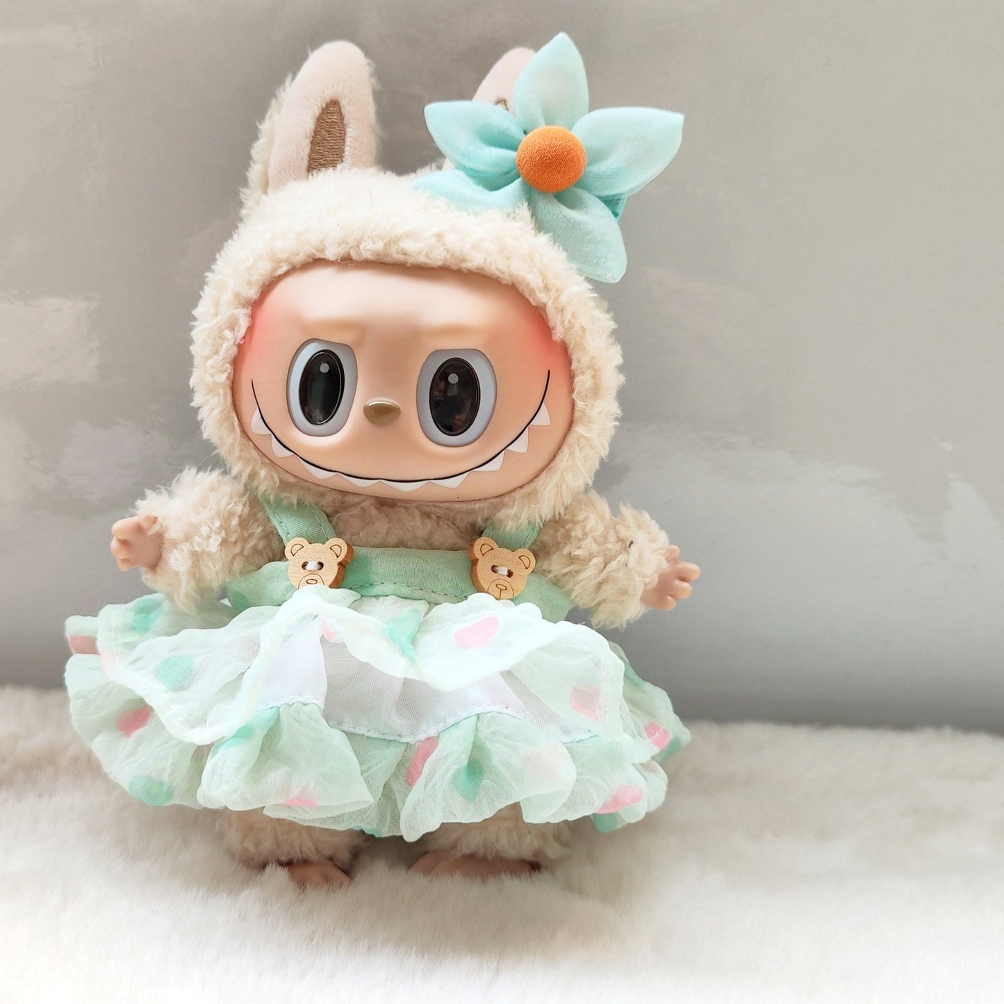 17cm Labubu 1st-3rd Gen Keychain Clothes | Dress, Sweater, Overalls & T-Shirt Collection | Complete Replacement Outfit Set for Plush/Vinyl Dolls