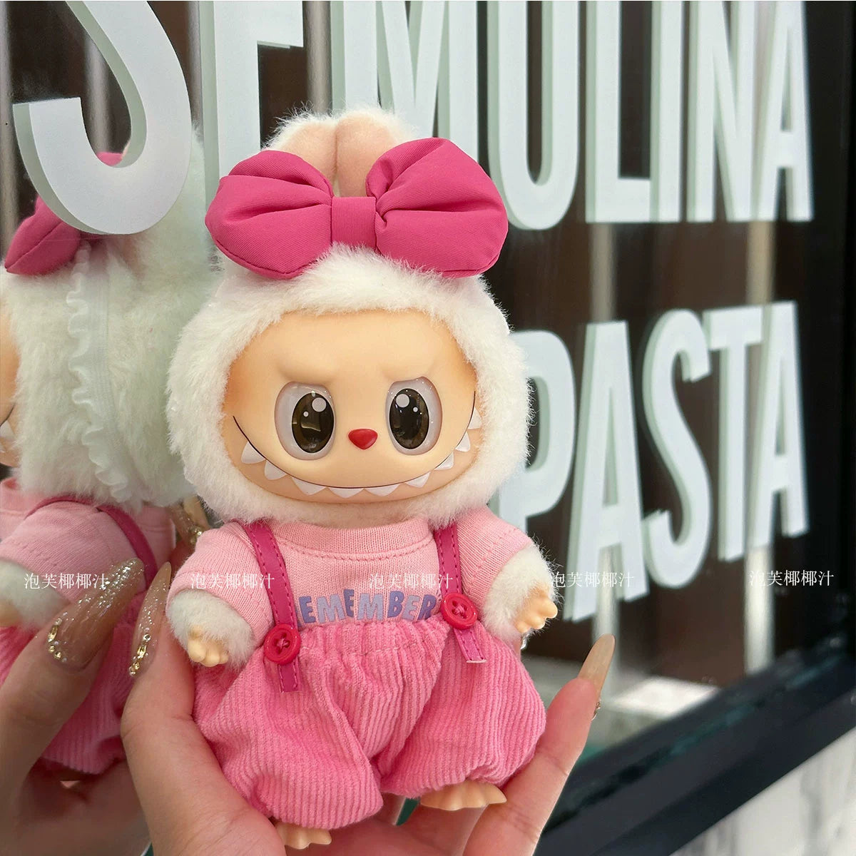 Labubu Crybaby Outfit - Green Dress & Hair Accessories for Vinyl Blind Box Keychain