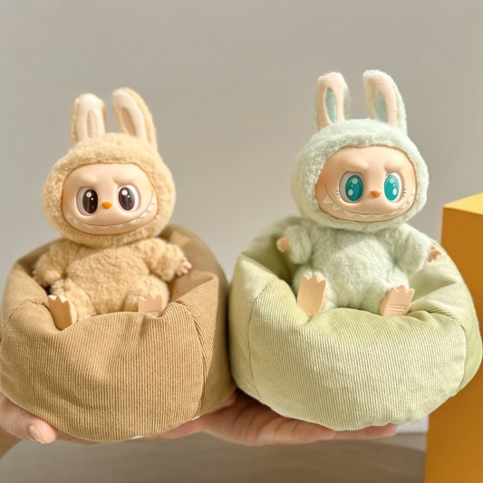 17cm Labubu Doll Sleeping Bed - Lazy Sofa & Beanbag Chair for Car Decor & Home
