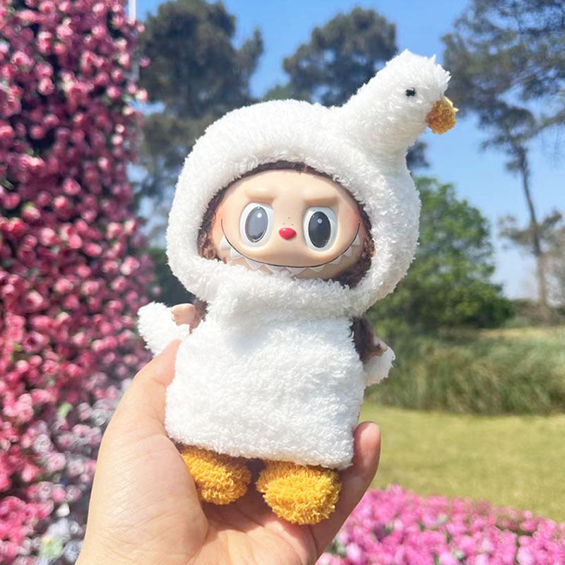 LABUBU Clothes, Stylish Adorable Clothes Outfit - Little Swan (Hat+Sweater+Socks)(No Doll)