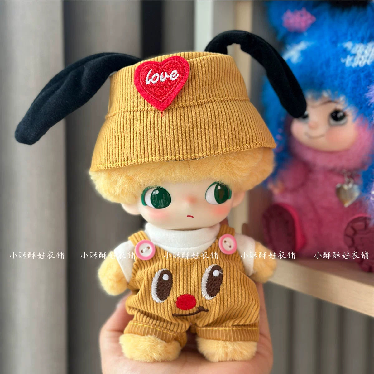 DIMOO x Disney Pluto Outfit - Blue Mouse Overalls + Gameboy Bag for 10cm Vinyl Dolls