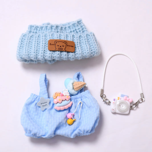 Labubu Ice Cream Overalls Set - Cute Outfit for Series 1/2/3 Vinyl Doll Clothes