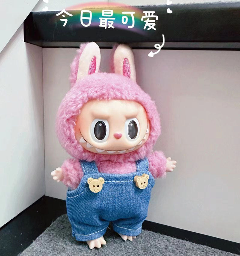 17cm Labubu Keychain Outfit - Cute Clothes Set for Blind Box Doll Change Fashion