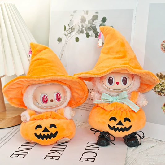 POP MART Labubu Halloween Pumpkin Outfit - Vinyl Doll Costume for Spooky Party