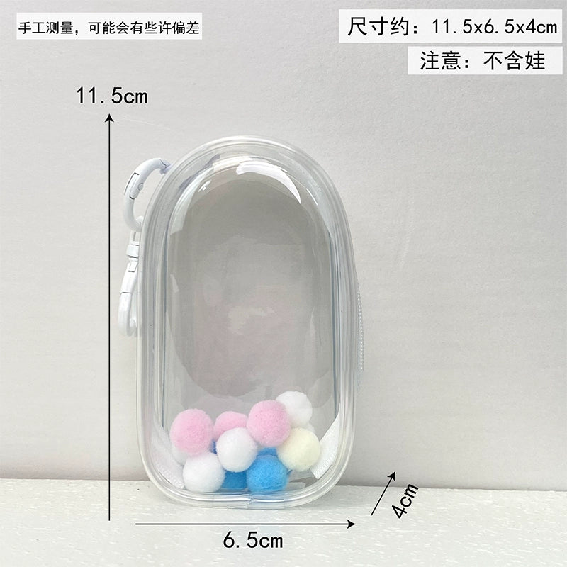 Labubu 4.0 PVC Carrier Bag - Clear Hanging Dustproof Case for Doll Display & Travel