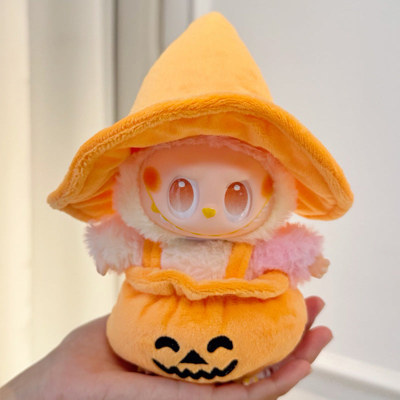 Labubu Halloween Pumpkin Devil Outfit - Party Costume for Series 1/2/3 Vinyl Doll