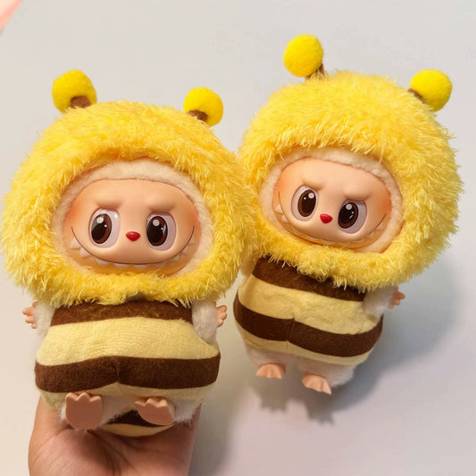 17cm Labubu Macaron Bee Outfit Set for Vinyl Figure 1st/2nd/3rd Gen Keychain Doll