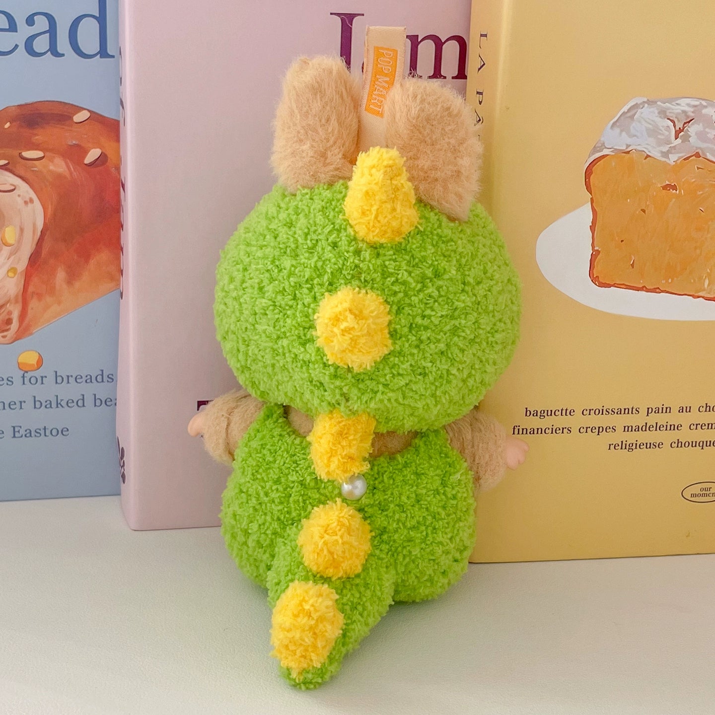 17cm Pop Mart Labubu Cute Knitted Plush Little Dinosaur Doll Outfit Set