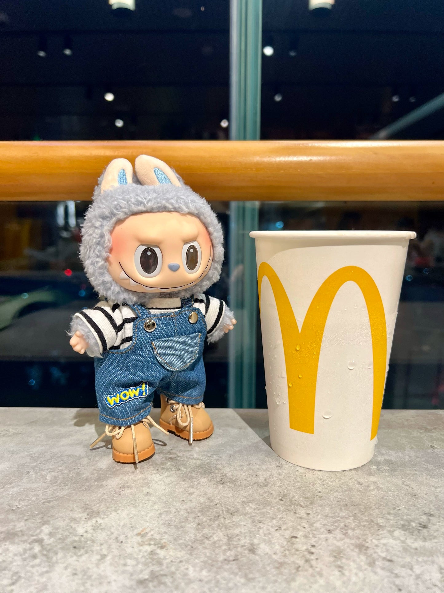 POP MART Labubu WOW Series Doll Clothes - Macaron Vinyl Face Cool Outfit for 17cm Figures (No Doll Included)