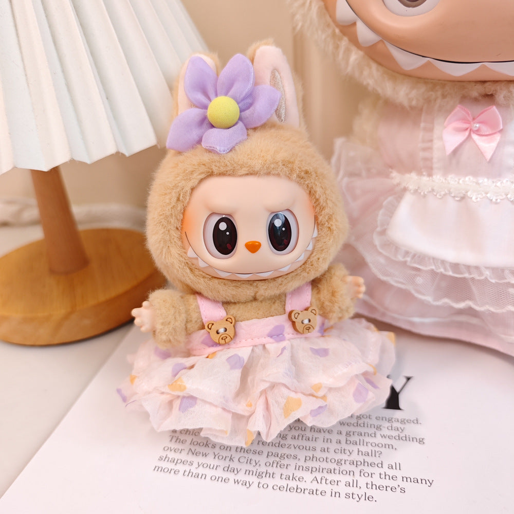 Handmade Labubu Dinosaur Outfit - Green Costume for Plush Keychain Vinyl Doll Clothes
