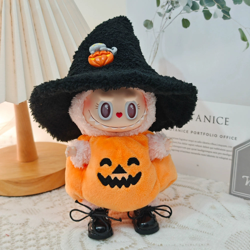 POP MART Labubu Halloween Pumpkin Outfit - Vinyl Doll Costume for Spooky Party