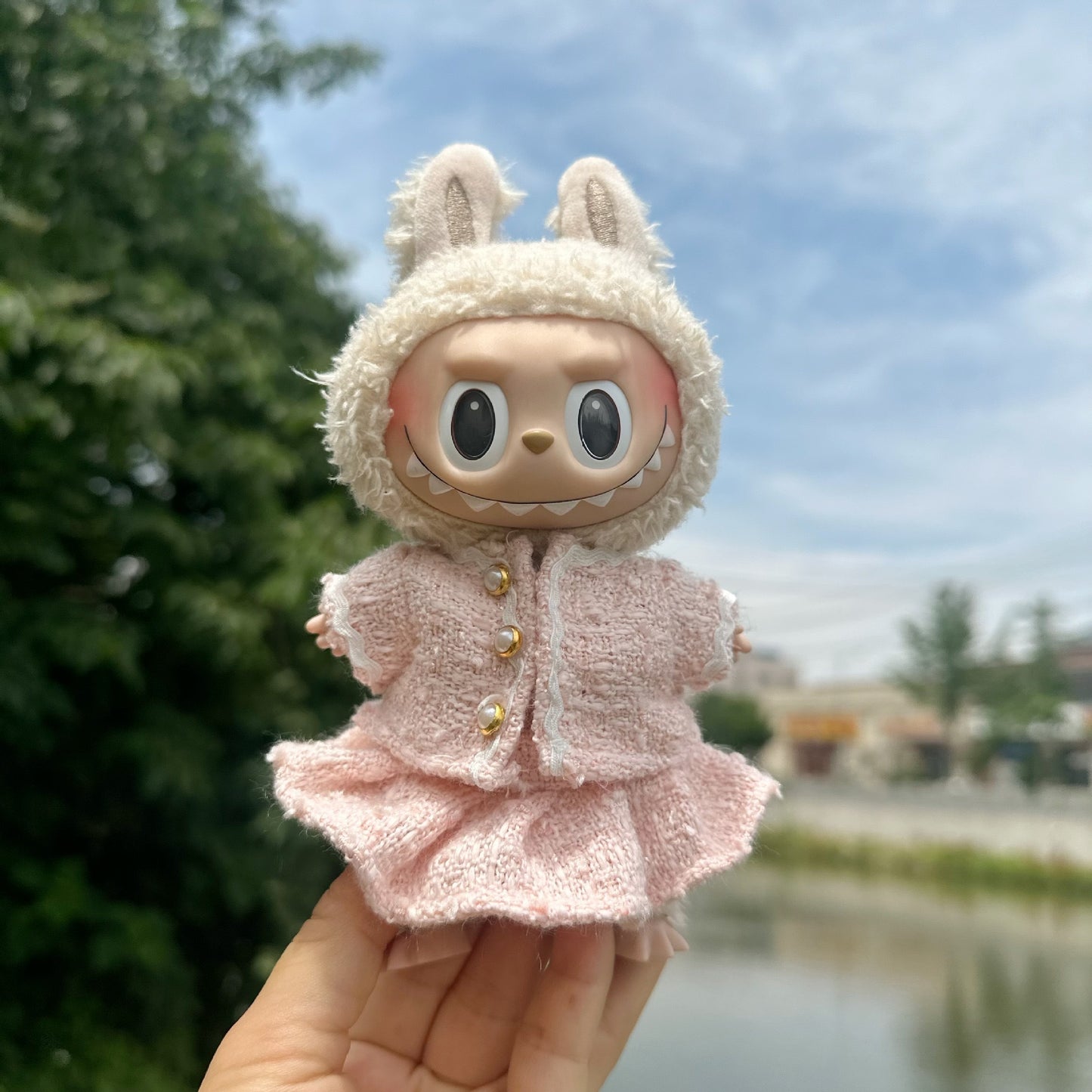 17cm Labubu Keychain Outfit - Cute Clothes Set for Blind Box Doll Change Fashion