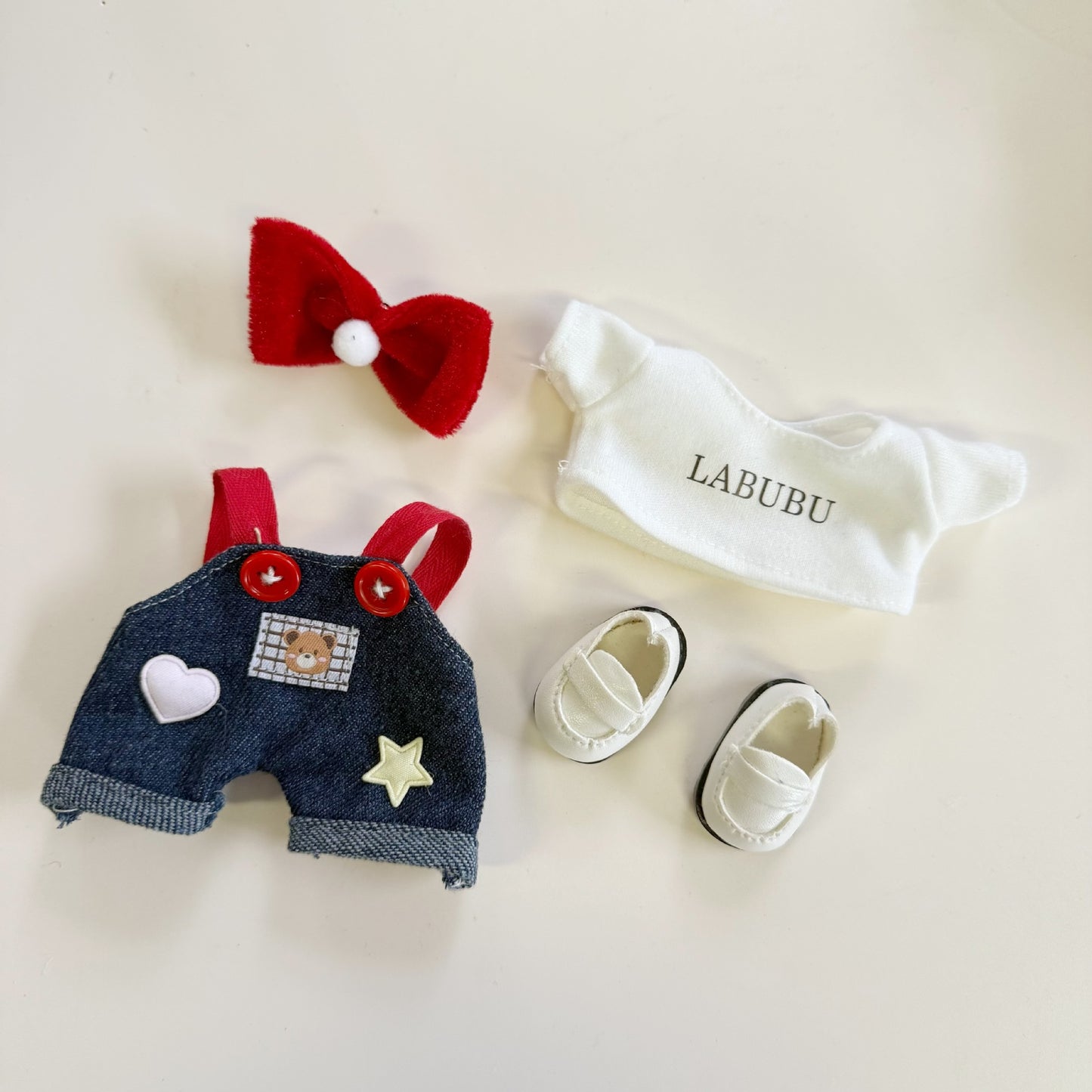 Labubu Outfit Set - Bear Overalls Clothes for Series 1/2 Blind Box Doll Change Costume