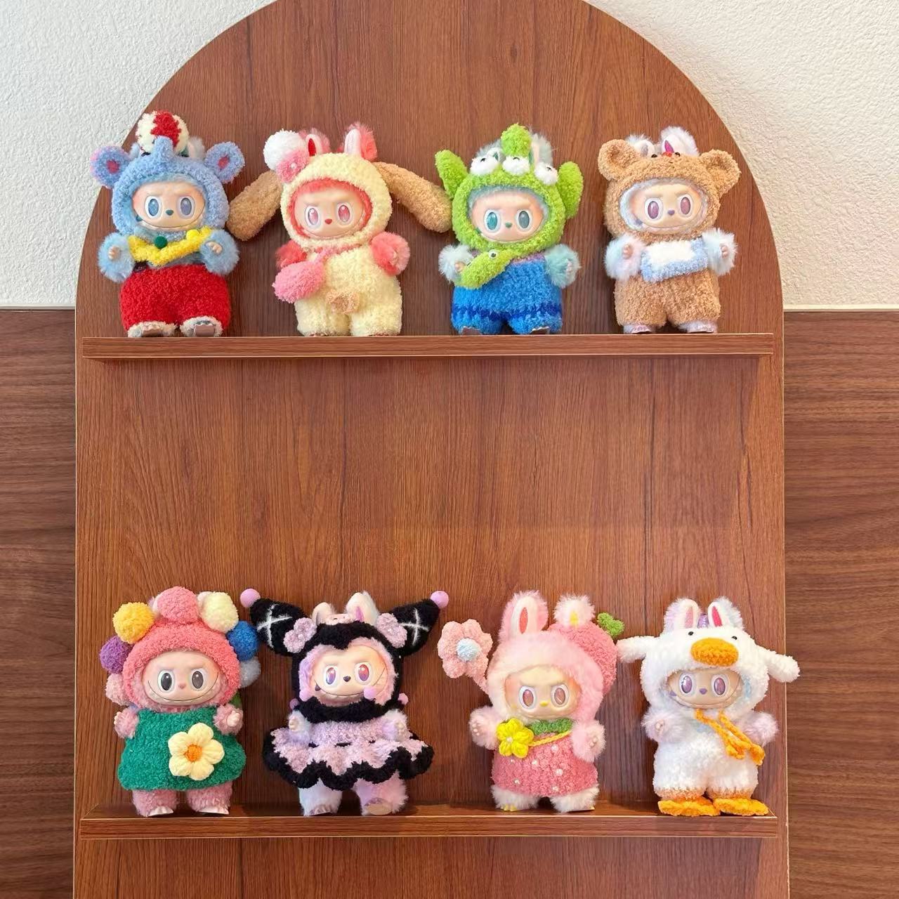 17cm Labubu Knit Doll Clothes | Handmade Crocheted Outfit Set | Fits 1st-3rd Gen Keychain/Plush Figures