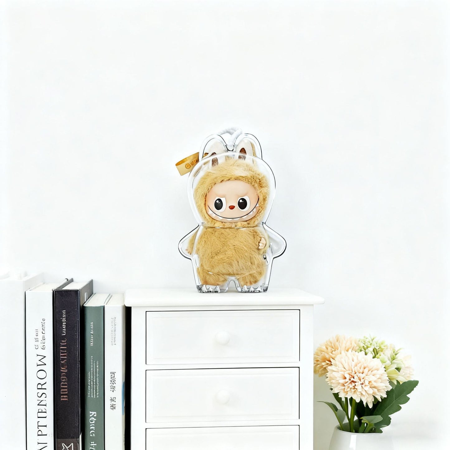 Pop Mart Labubu Gen 4 Secret Code Protective Case | 10.5cm Vinyl Doll Transparent Dust-Proof Display Case with Adjustable Strap