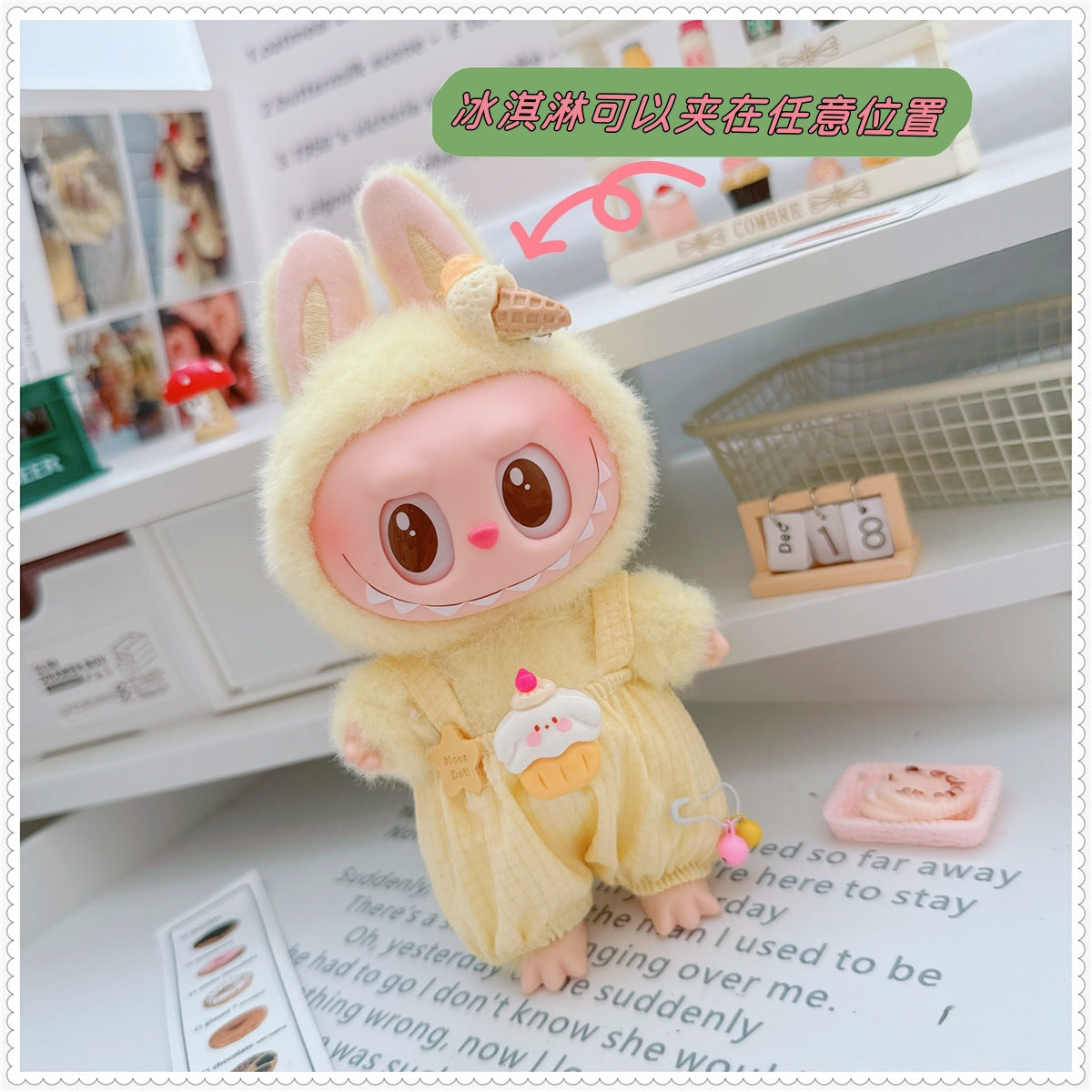 17cm Labubu Macaron Outfit - Blushing Face Vinyl Doll Clothes Change Costume