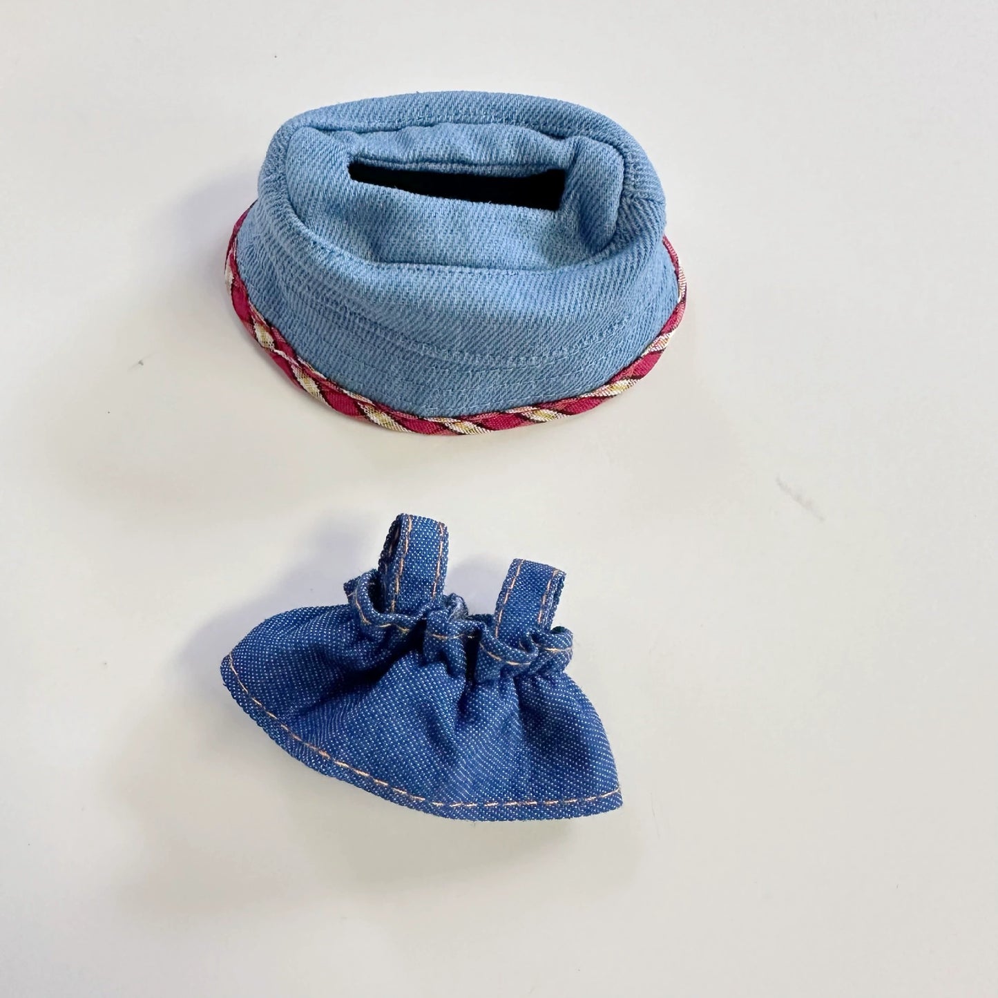 POP MART Labubu Doll Clothes - Denim Skirt & Hat Set for Gen 1/2 Blind Box Figures 17cm (No Doll Included) | Western Cowgirl Outfit