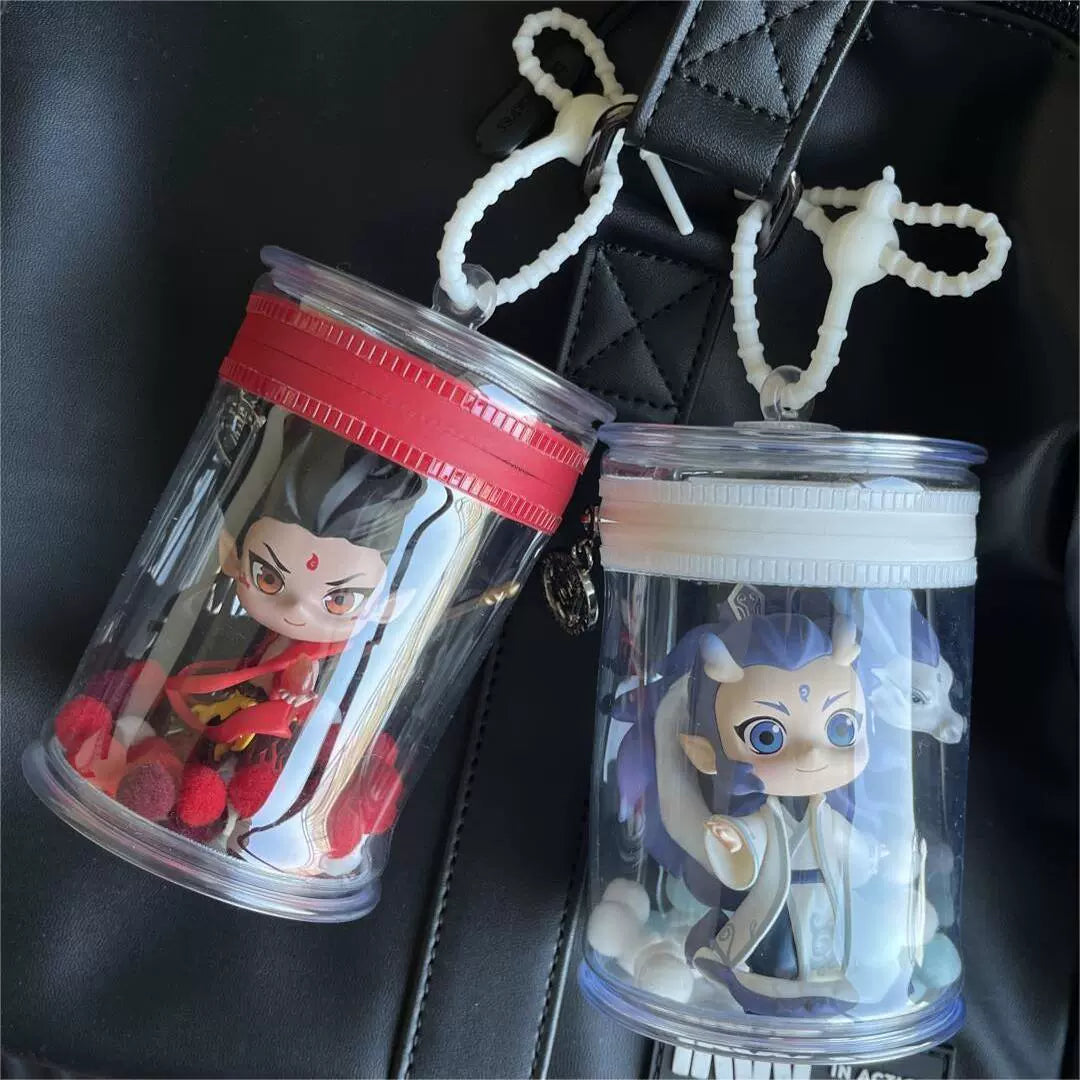 Clear PVC Cylinder Case for Blind Box Toys - Dustproof Zipper Bag & Keychain Display