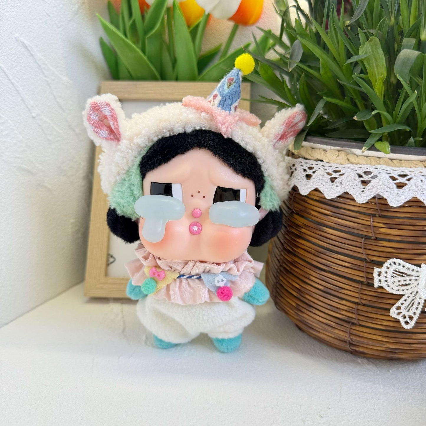 CRYBABY Tears Factory Lamb Set | Clothes Only for Vinyl-Faced Plush Blind Box Dolls