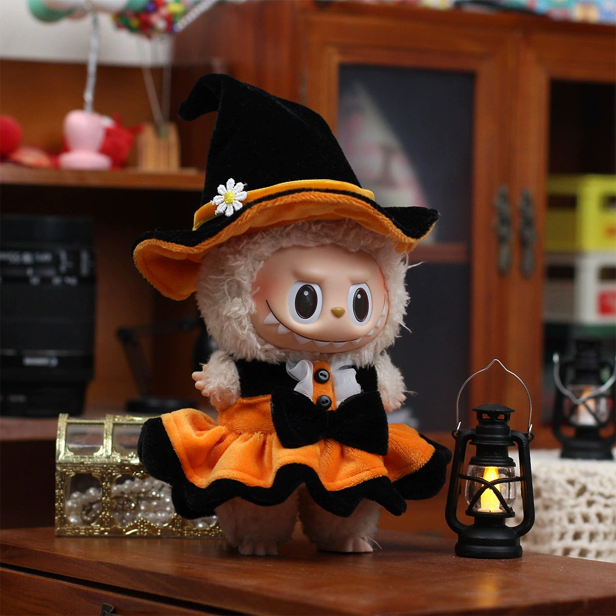 Labubu Halloween Outfit Accessories - Universal Ghost Mask for Vinyl Doll Party Cosplay