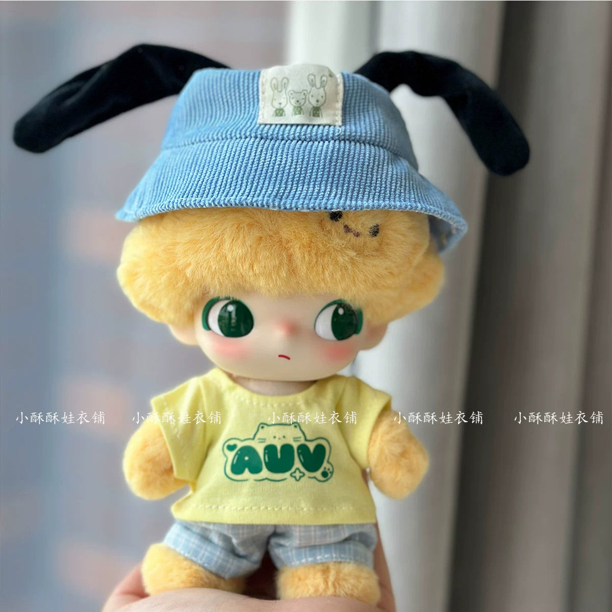 DIMOO x Disney Pluto Outfit - Blue Mouse Overalls + Gameboy Bag for 10cm Vinyl Dolls