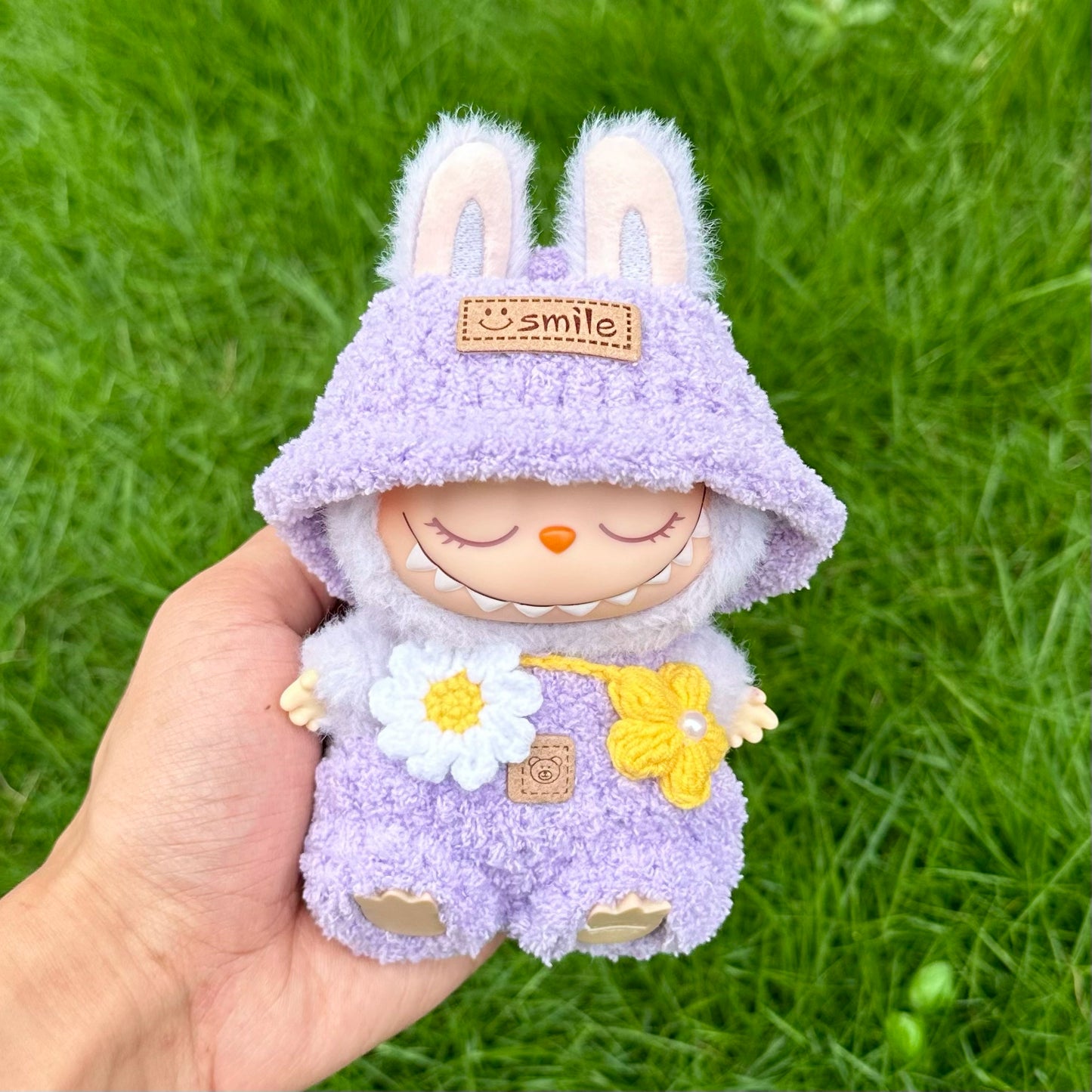 POP MART LABUBU FALL IN WILD CLOTHES SET - Handmade Knitting Fluffy Spring Wild Outfit Set