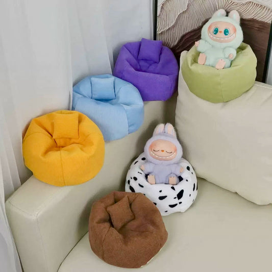 Labubu Mini Sofa - Car Bed & Display Decor for Sitting Party Series Vinyl Dolls