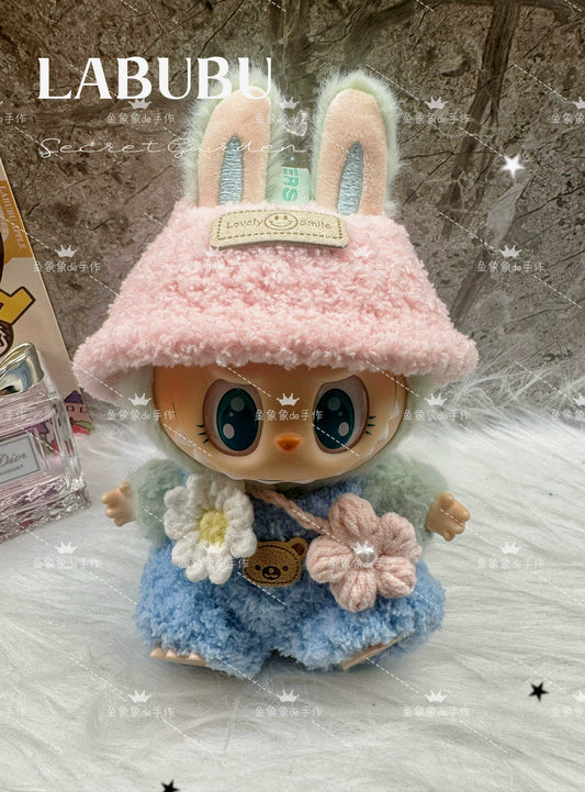 Labubu Handmade Knitted Little Spring Field Outfit Set for Vinyl Blind Box Dolls
