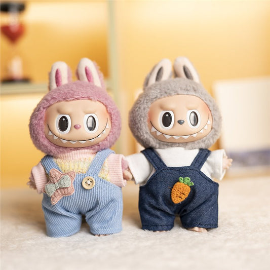 17cm Labubu Stylish Overalls Outfit Set | Fits Gen 1-3 Dolls (Clothes Only)