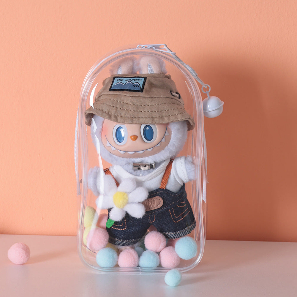 17cm Vinyl Doll Transparent Ita Bag | Waterproof Dust-Proof Display Case with Adjustable Shoulder Strap