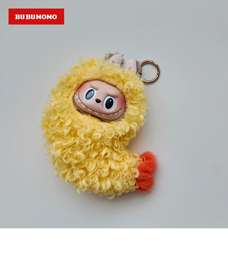 Labubu Tempura Shrimp Outfit - Crispy Ebi Fry Costume for 17cm Vinyl Dolls