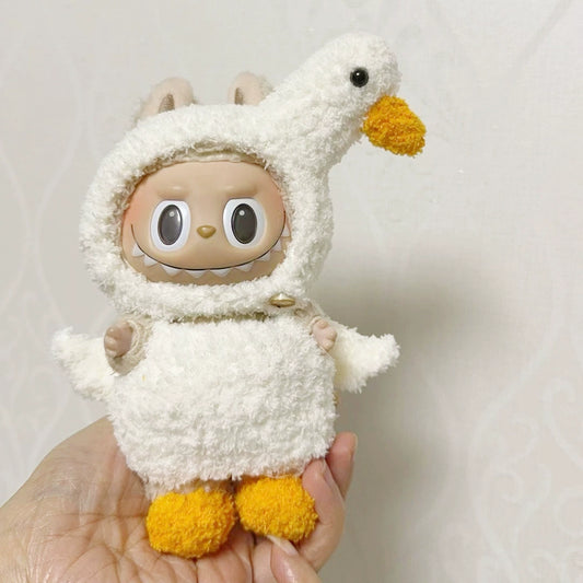 NEW Handmade 17cm Labubu Doll Clothes Set - Swan/Dinosaur Outfit for Vinyl dolls