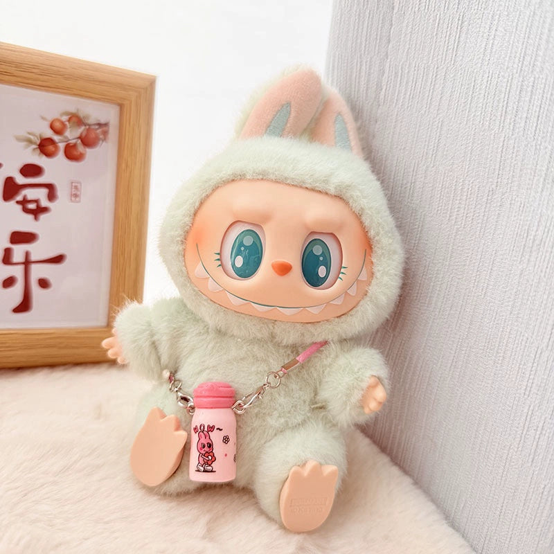 17cm Labubu Water Bottle Pendant - Mini Thermos Accessory for Doll Keychain (No Doll)