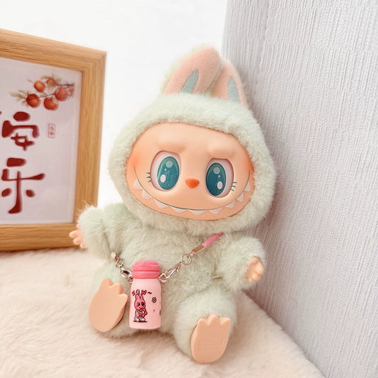 17cm Labubu Water Bottle Pendant - Mini Thermos Accessory for Doll Keychain (No Doll)