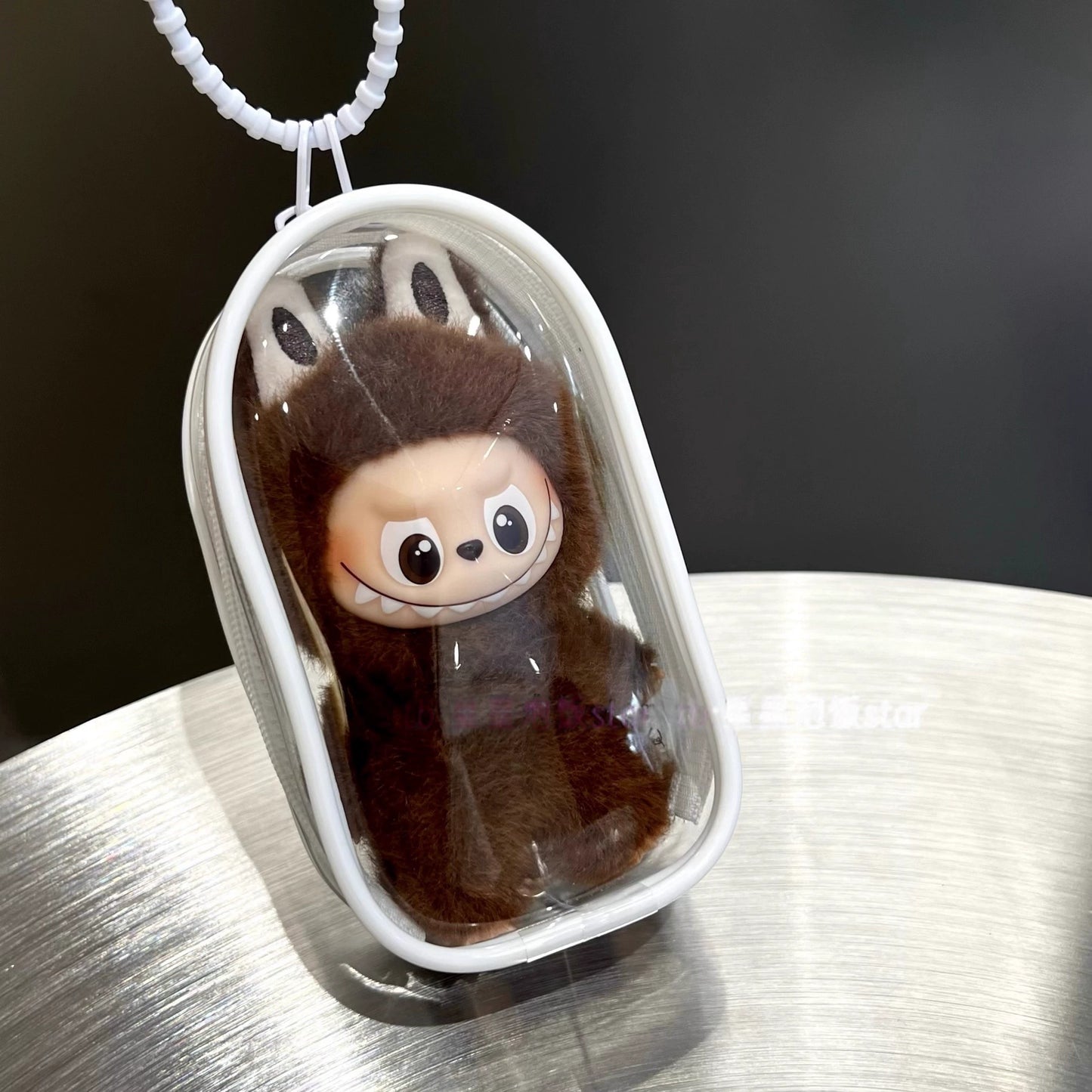 Labubu 4.0 PVC Carrier Bag - Clear Hanging Dustproof Case for Doll Display & Travel