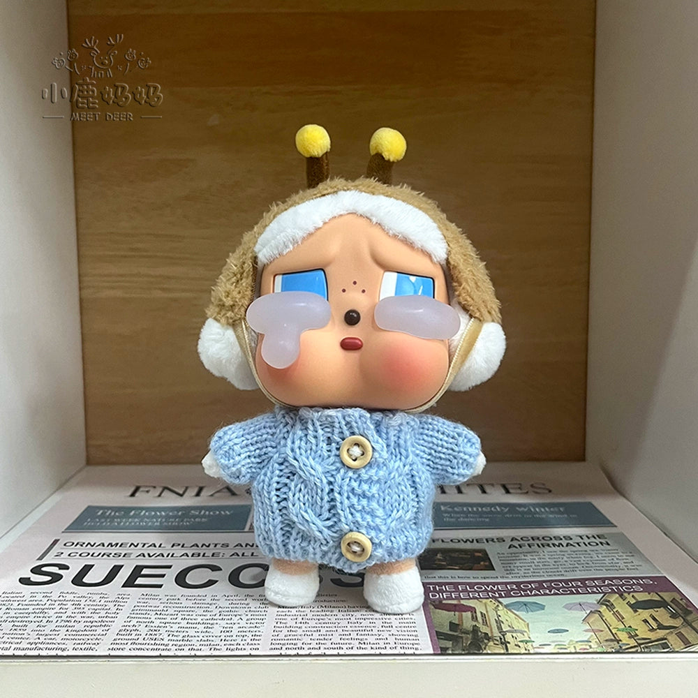 CRYBABY Tears Factory Knit Set - Blue Teddy Bear Sweater for 10cm Vinyl Dolls
