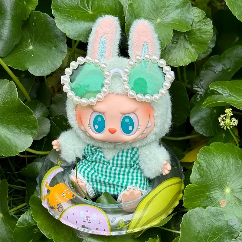 Labubu Series 2 Sitting Party Swimsuit - Cute Cartoon Onesie for Plush Vinyl Doll Summer