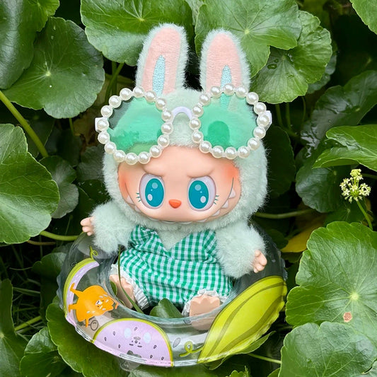 Labubu Series 2 Sitting Party Swimsuit - Cute Cartoon Onesie for Plush Vinyl Doll Summer