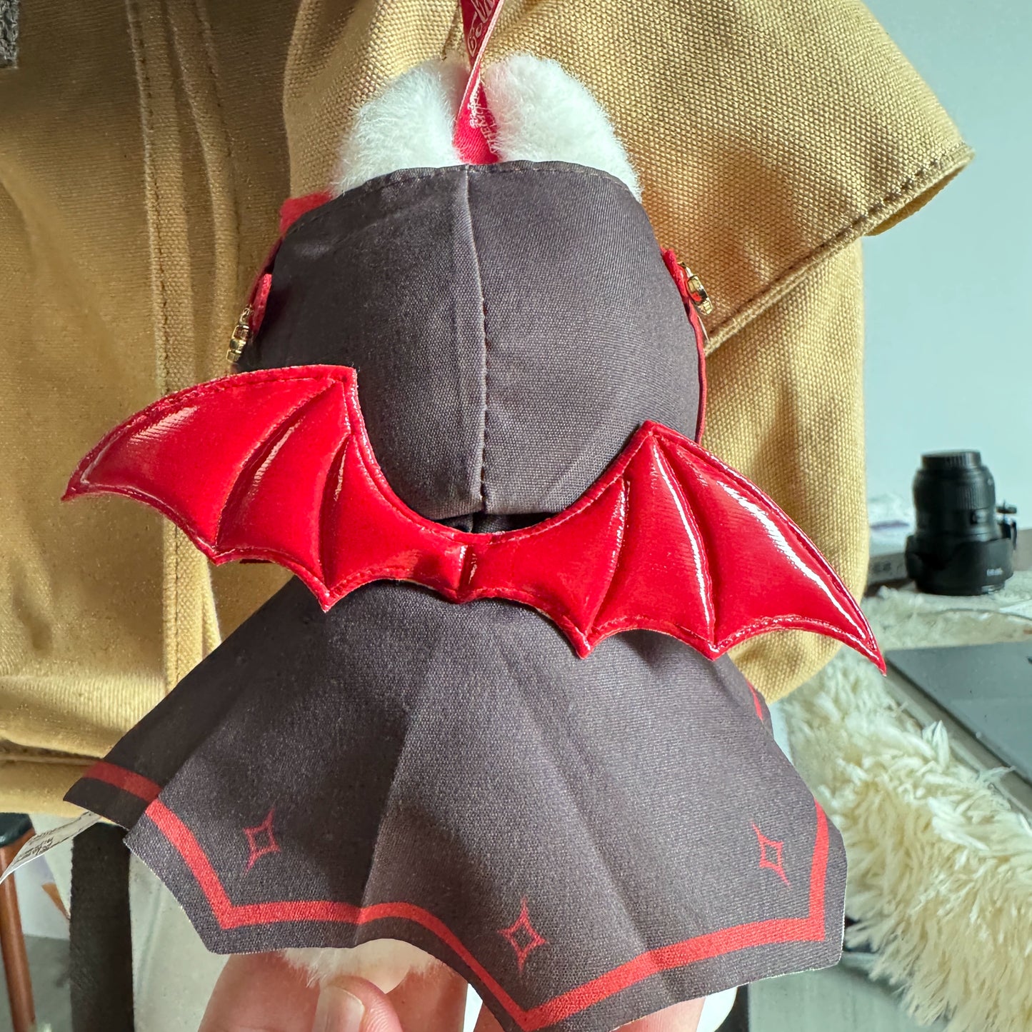 Labubu Coca-Cola Sitting Party Outfit - Red Devil Costume w/ Wings & Tail for Vinyl Doll