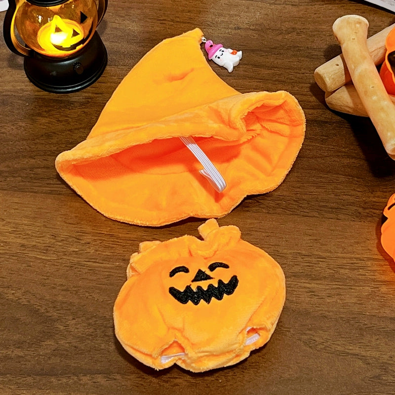 Labubu Series 1/2 Halloween Outfit - Pumpkin Costume for Keychain Doll Clothes Change
