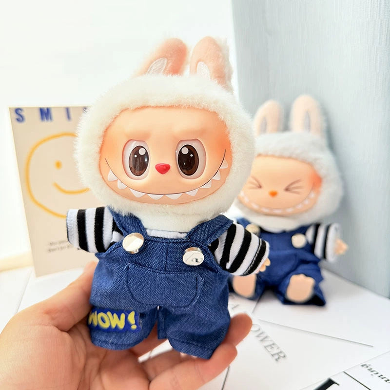 Labubu Streetwear Set - 17cm Trendy Outfits for Gen1/2 Vinyl Dolls